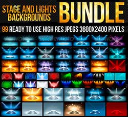舞台灯光背景展示模型：Stage & Lights Backgrounds Bundle